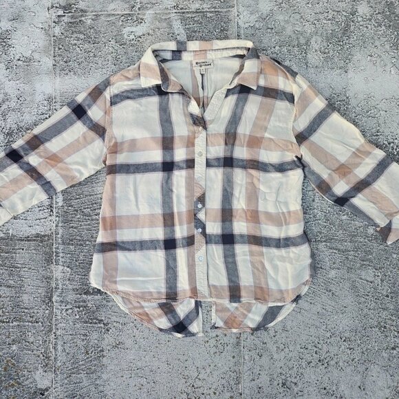 Hester & Orchard Shirt Top Long Sleeve Botton Front Blouse Rayon Plaid Size XL - Picture 3 of 9
